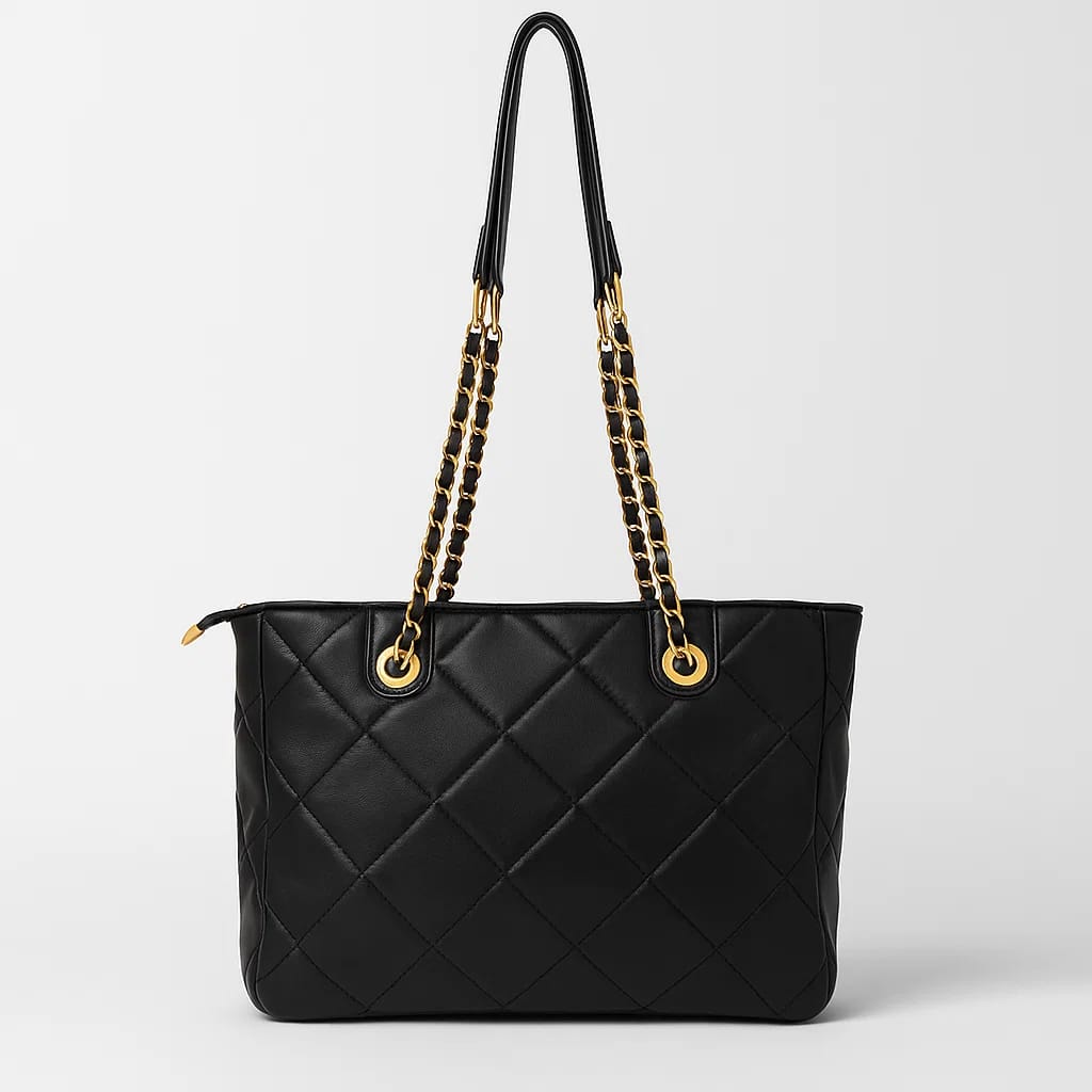 Saint Laurent Quilted Leather Tote Bag