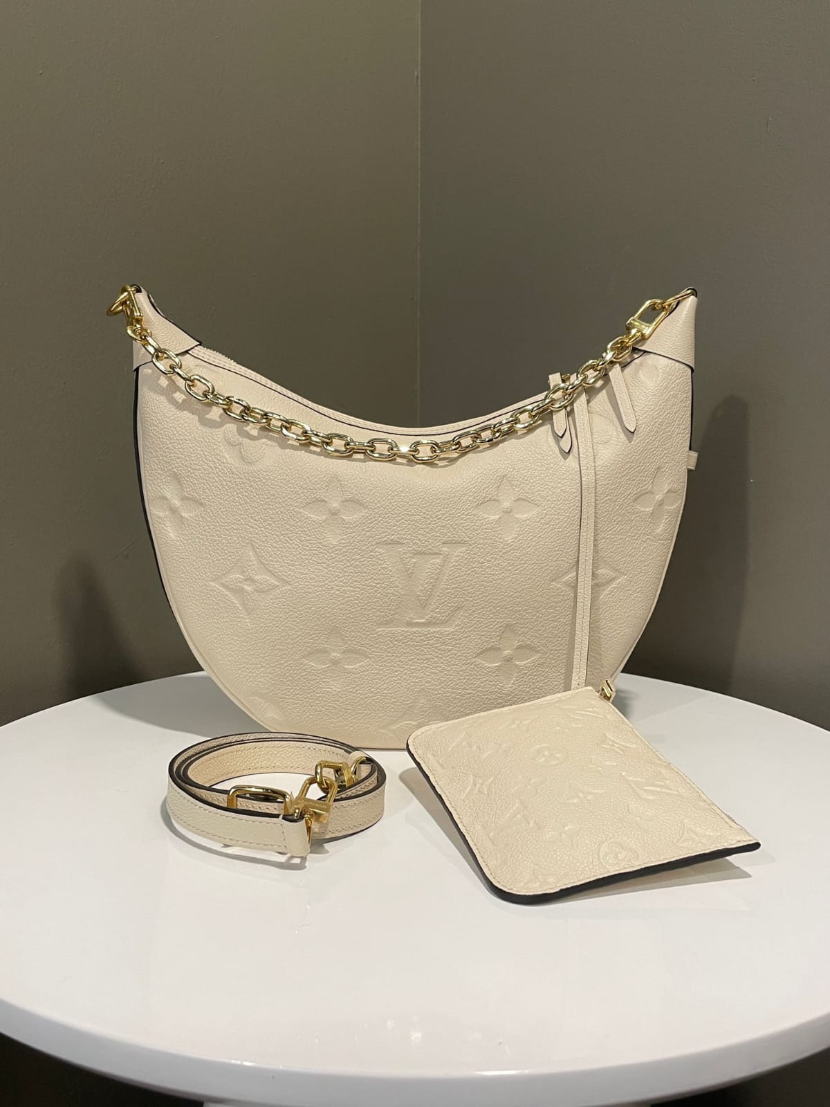 Louis Vuitton Embossed Leather Handbag