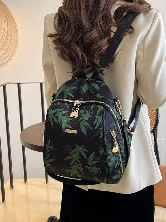 Black Green leaf Uni Backpack