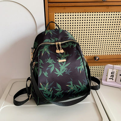 Black Green leaf Uni Backpack