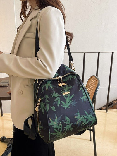 Black Green leaf Uni Backpack