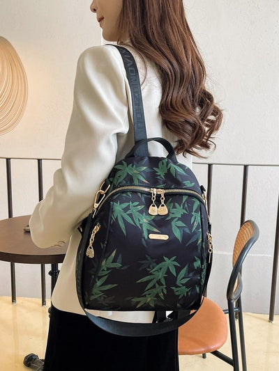 Black Green leaf Uni Backpack